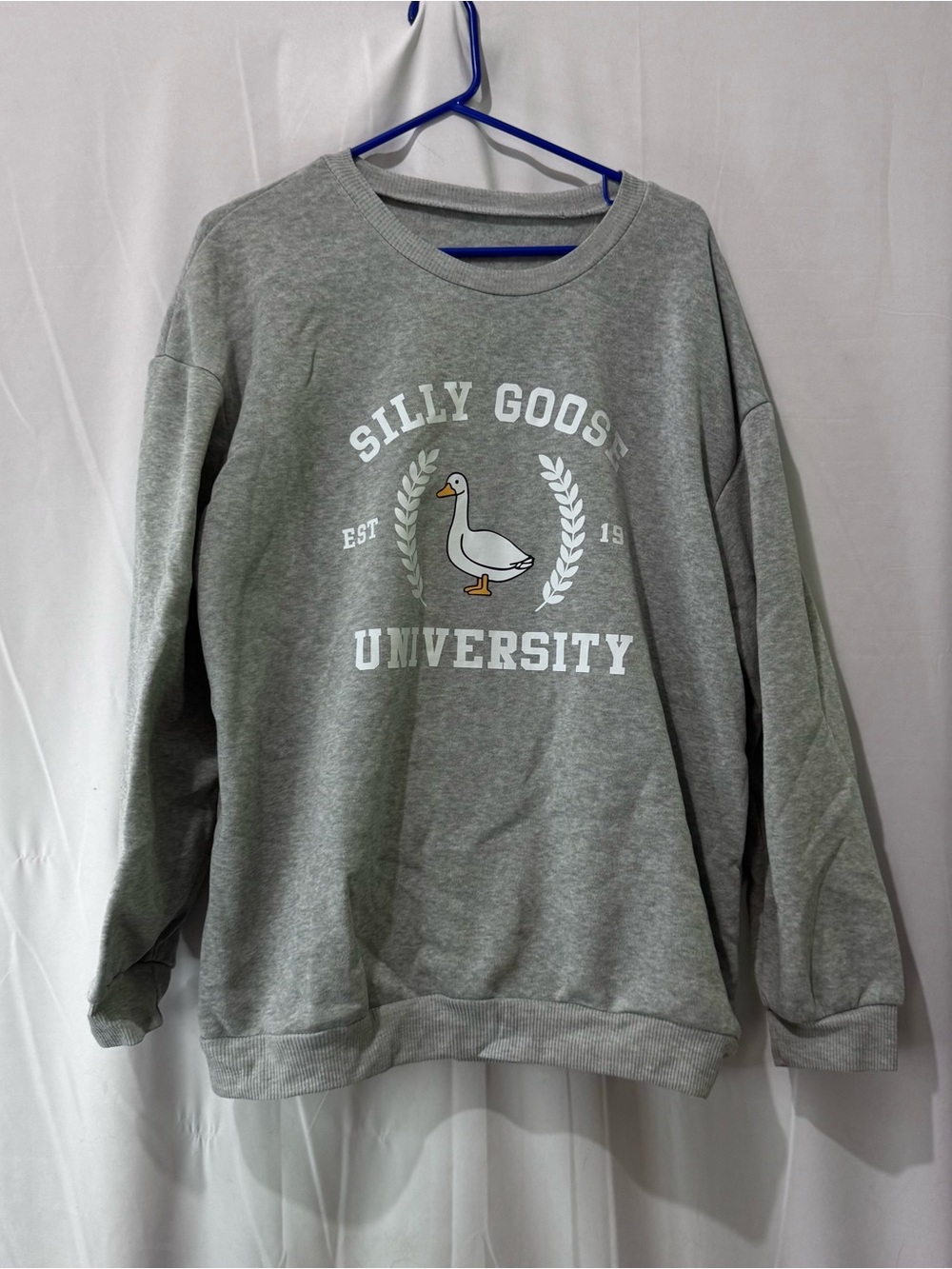 SHEIN Gray 'Silly Goose University' Graphic Crewneck Sweatshirt Women’s Size 1XL